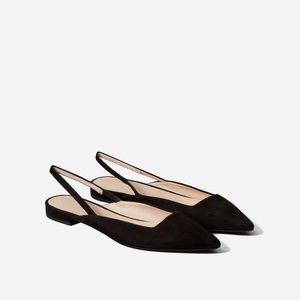 Everlane - The Editor Black Suede Slingback